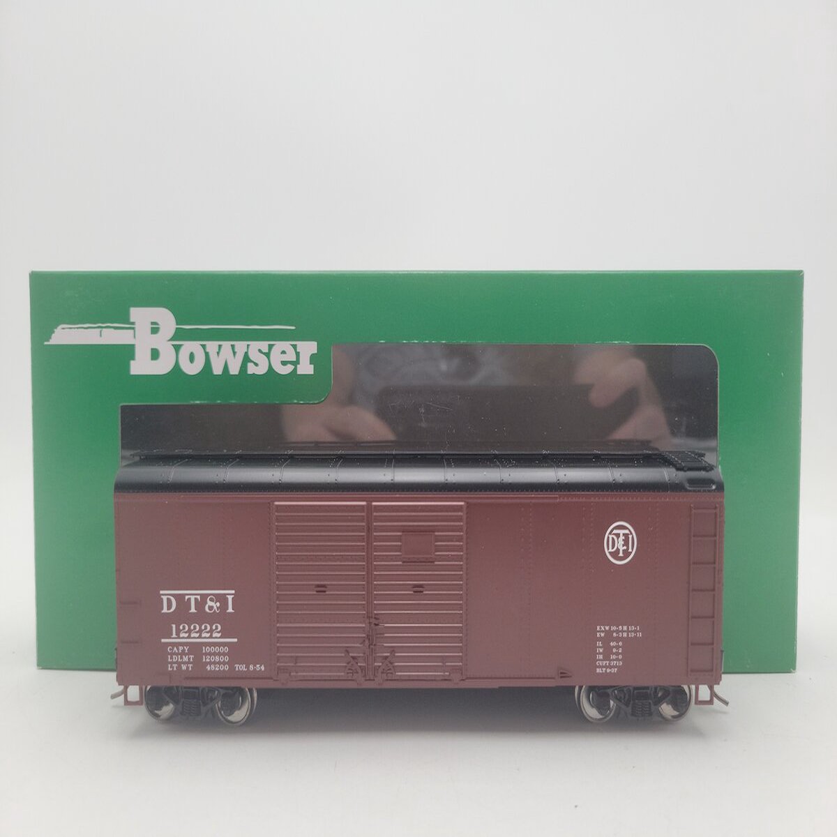 Bowser 43308 HO DT&I RTR Double Door Flush Roof Boxcar #12222 EX/Box