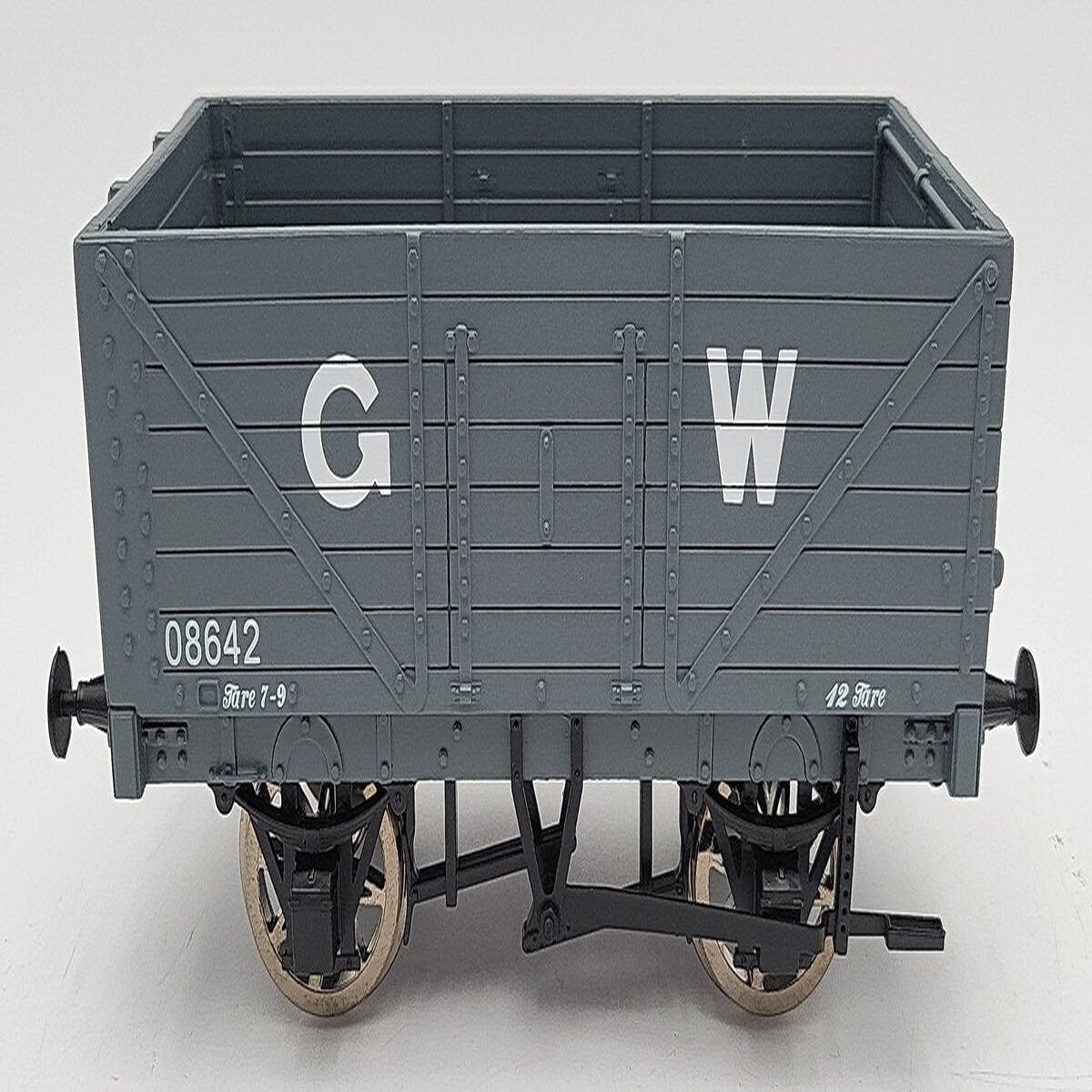 Accucraft R32-1C G Scale Railway Clearing House 7 Plank Wagon in GWR Grey LN
