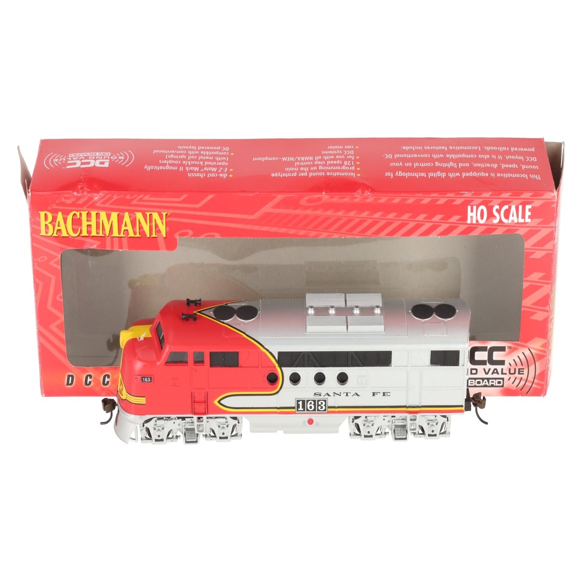 Bachmann 68911 HO Santa Fe FT-A Diesel Locomotive #163 w/DCC/Sound EX/Box