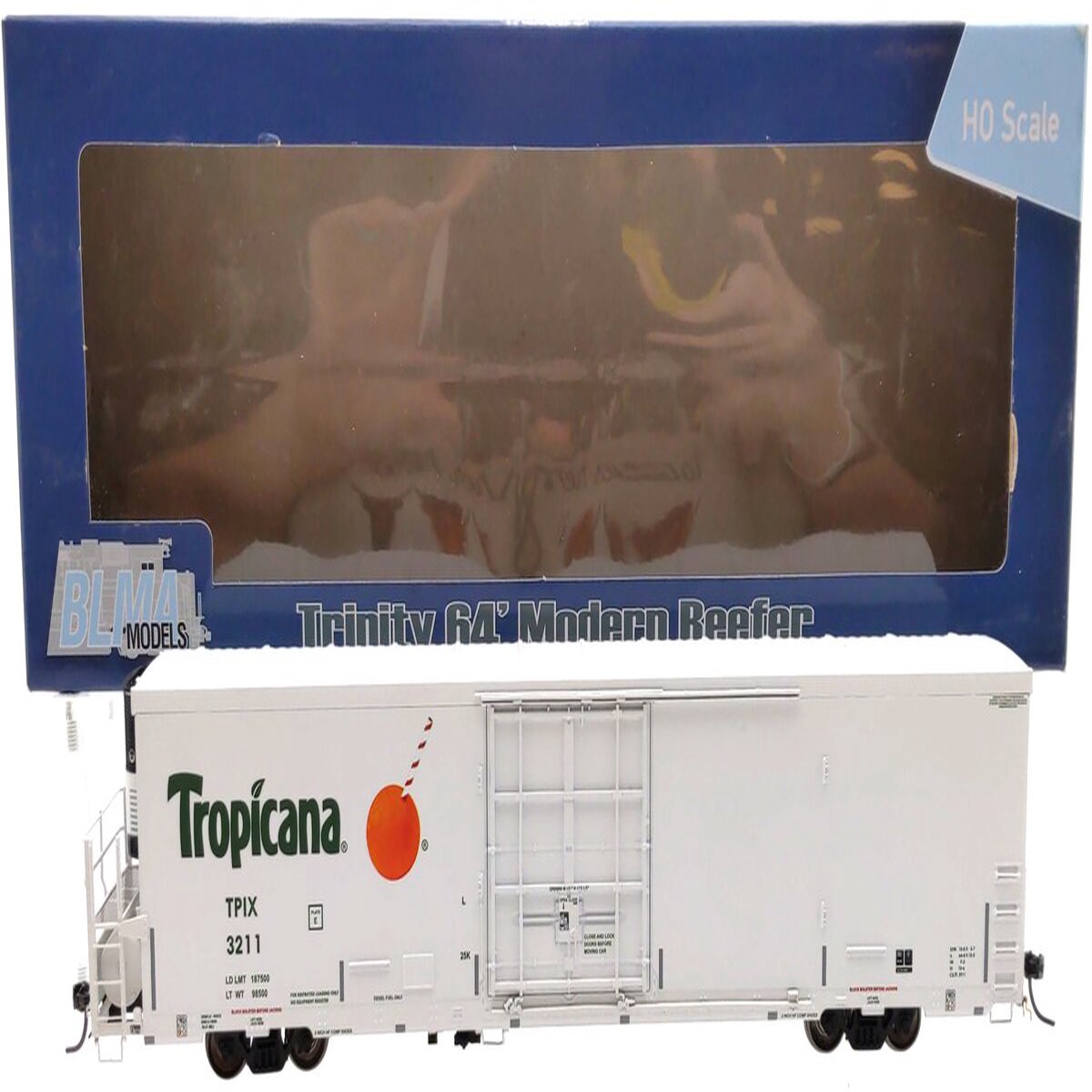 BLMA Models 52713 HO Scale Tropicana Trinity 64' Reefer #3211 LN/Box