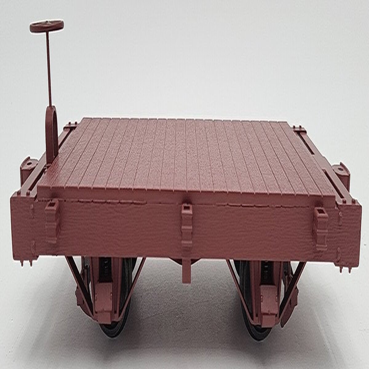 G Scale Unmarked Burgundy Flatcar EX