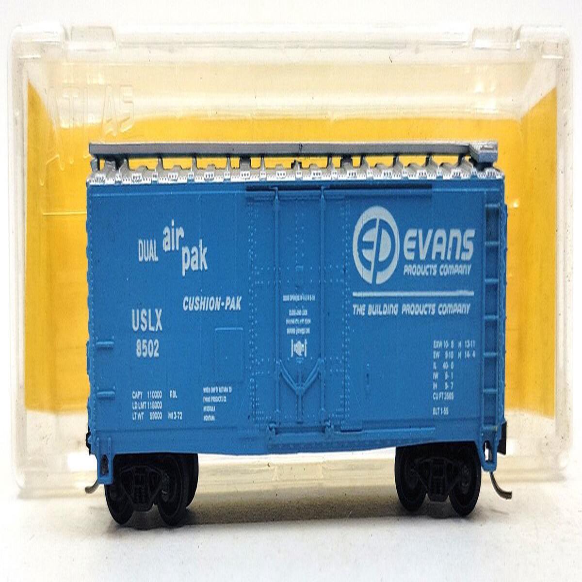 Atlas 3313 N Scale Evan's Produce 40' Plug Reefer Car #8502 LN/Box