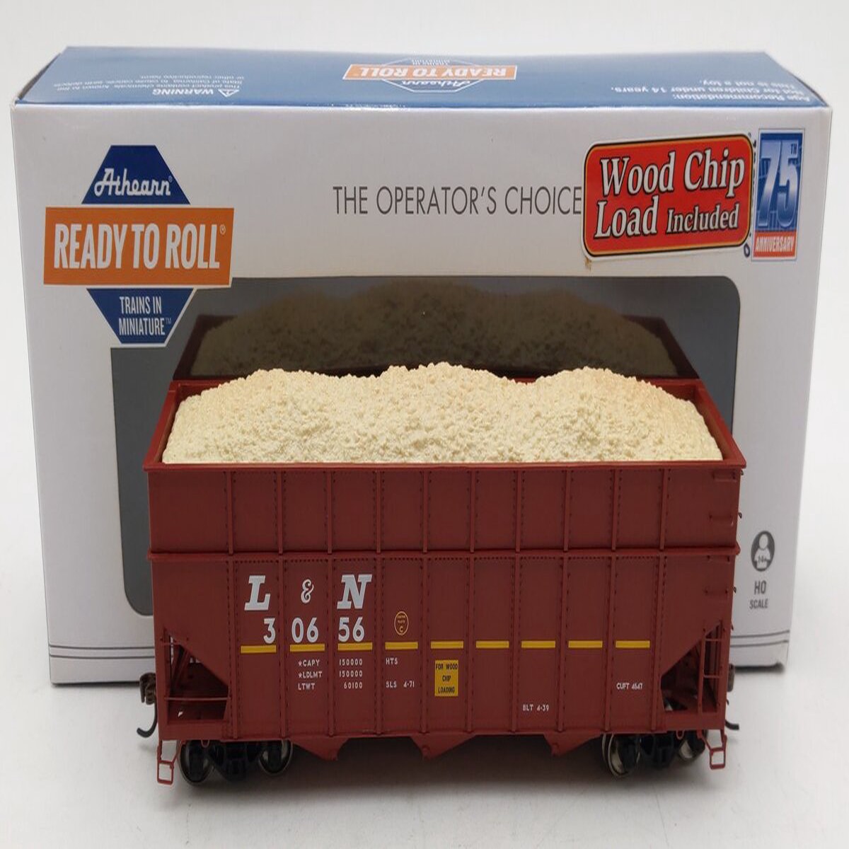 Athearn ATH76570 HO Scale Louisville & Nashville 40' Woodchip Hopper #30656 LN/Box