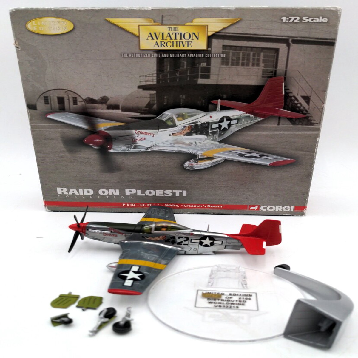 Corgi US32215 1:72 P-51D Charles White Mustang-Tuskegee VG/Box