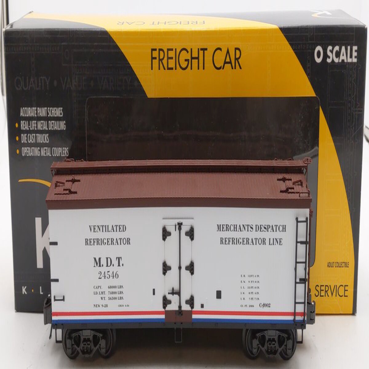 K-Line K742-80331 O Gauge Merchants Despatch Reefer Car #24546 LN/Box