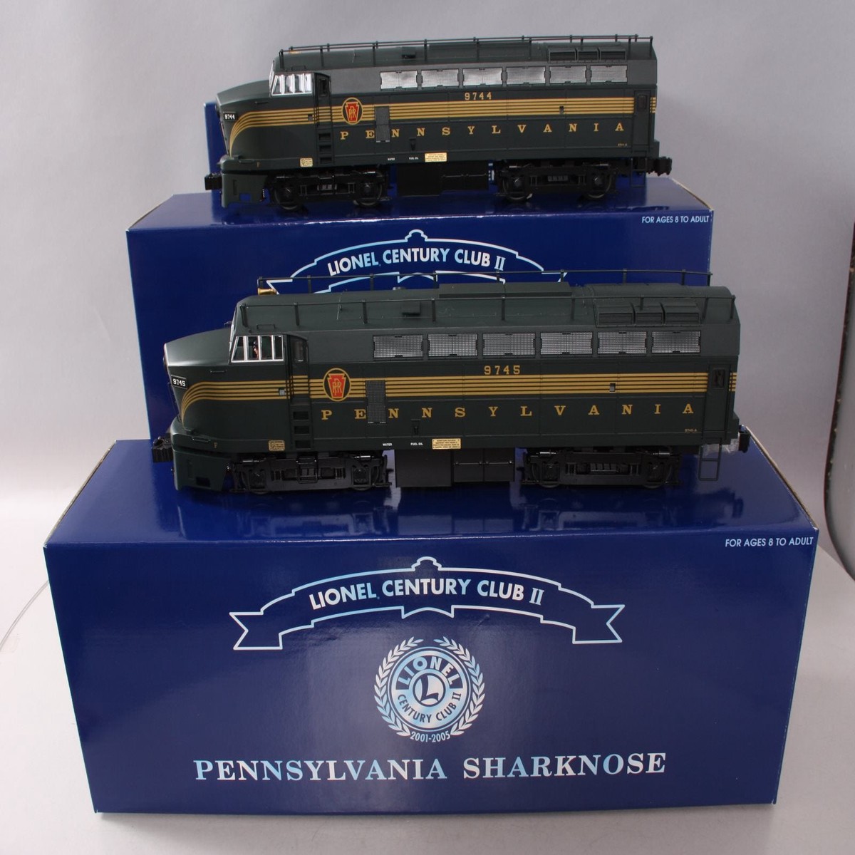 Lionel 6-14532 O Lionel Century Club Pennsylvania Sharknose AA Locos #9744/9745 LN/Box