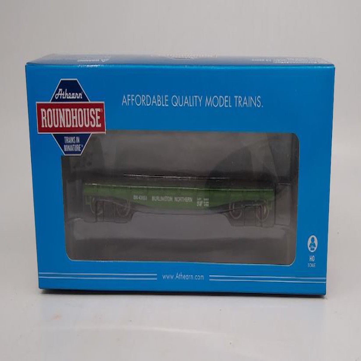 Roundhouse 14656 HO Scale Burlington Northern 40' Flat w/Stakes #43653 LN/Box