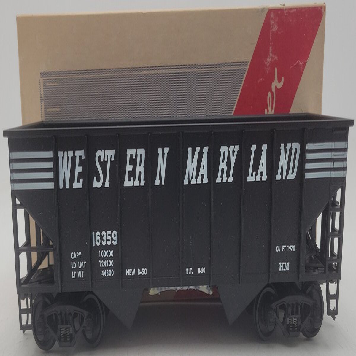 Weaver 2095 O Scale Western Maryland 2-Rail Hopper Car #16359 (2 Rail) EX/Box