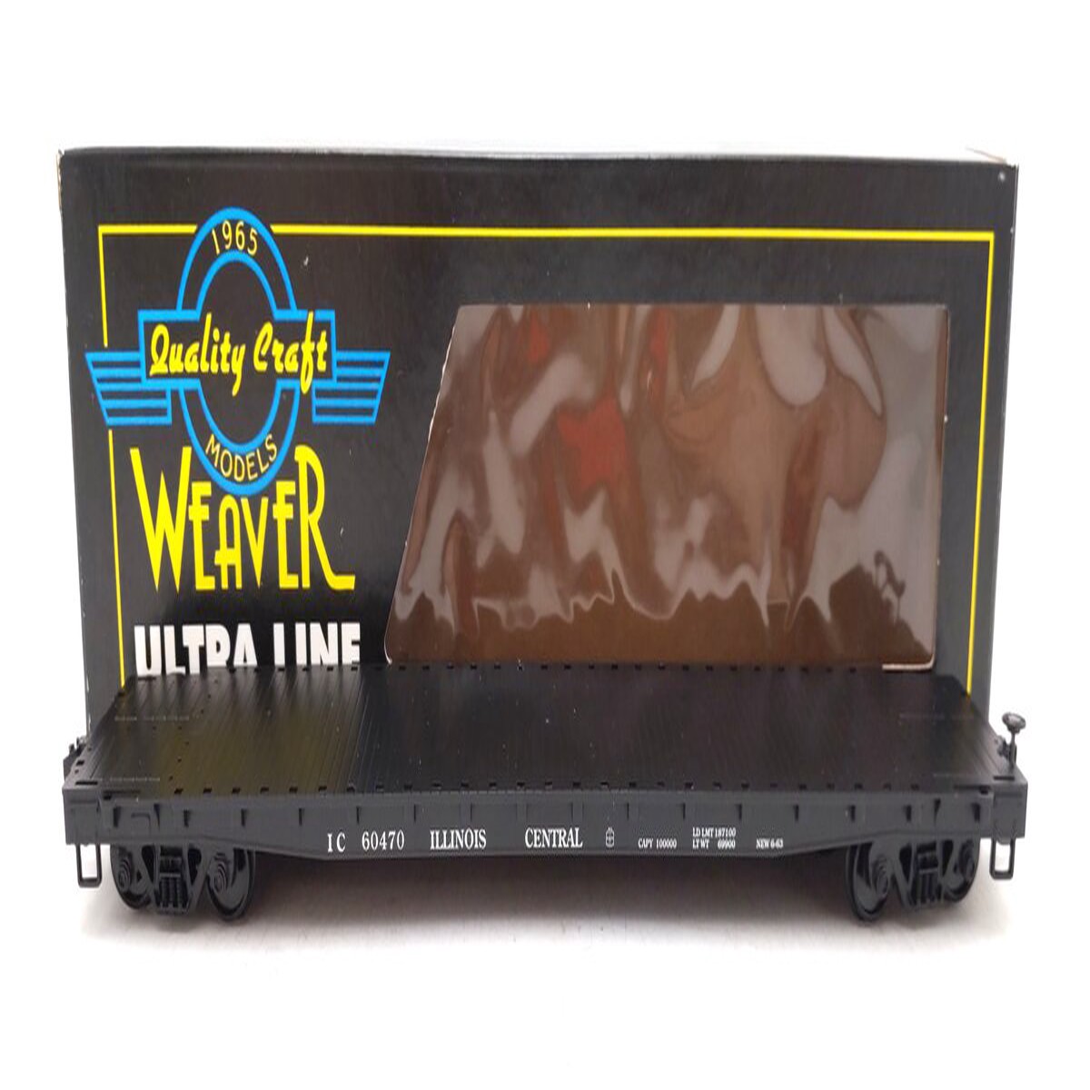 Weaver U2522L O Scale Illinois Central 50' Flatcar #60470 - 2 Rail LN/Box