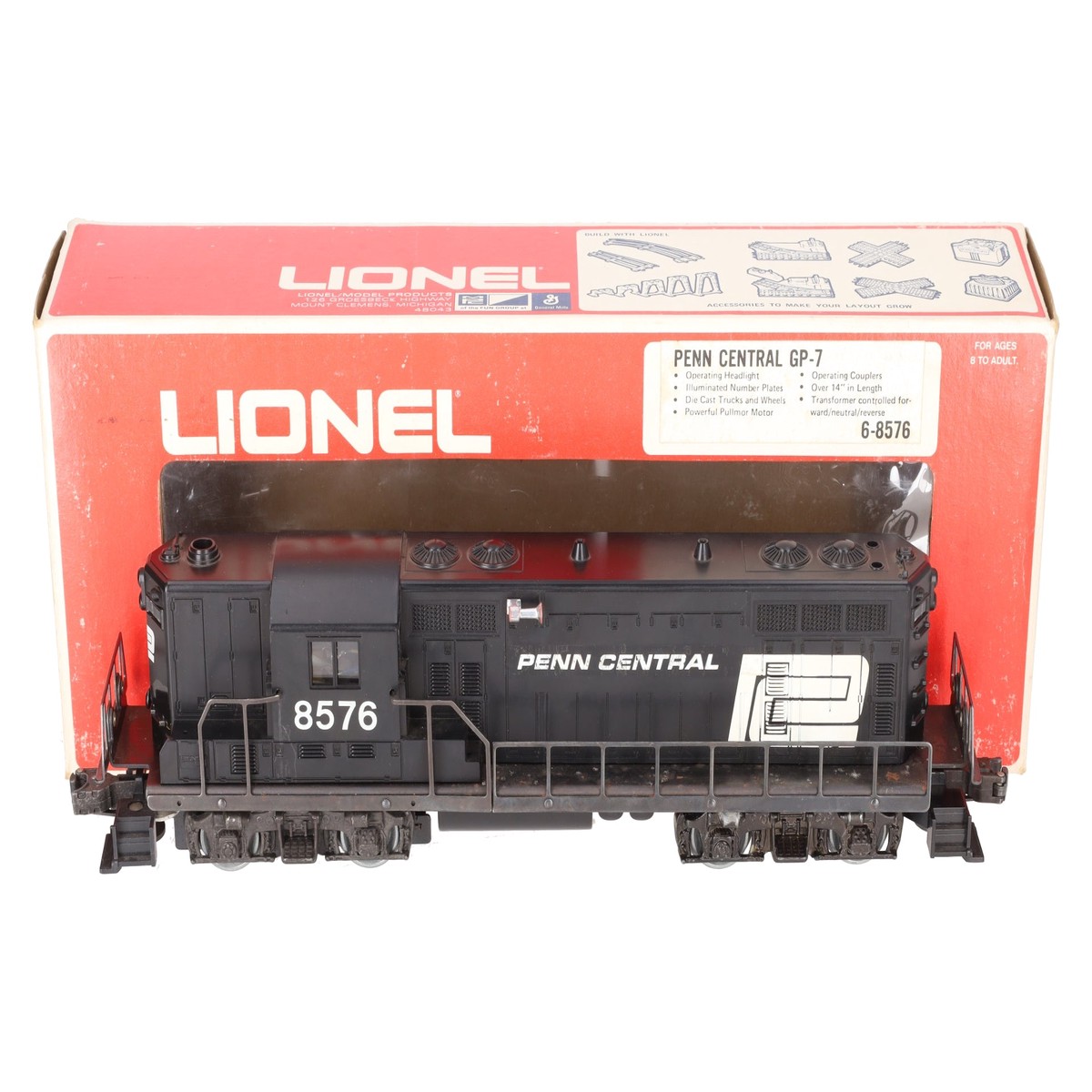 Lionel 6-8576 O Gauge Penn Central GP-7 Diesel Locomotive #8576 VG/Box