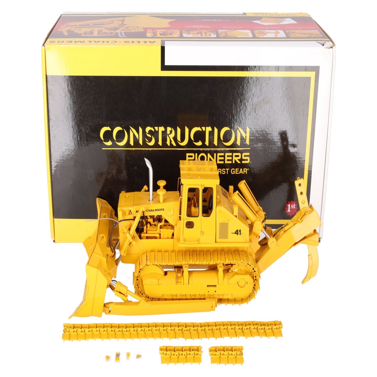First Gear 40-0163 1:25 Diecast Allis-Chalmers HD-41 Bulldozer w/Blade & Ripper VG/Box