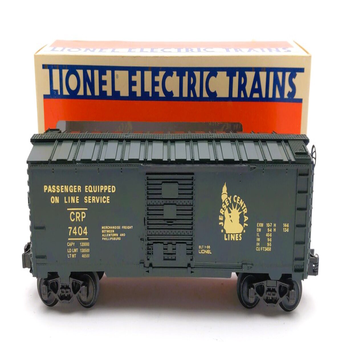 Lionel 6-7404 O Gauge Jersey Central Boxcar #7404 LN/Box