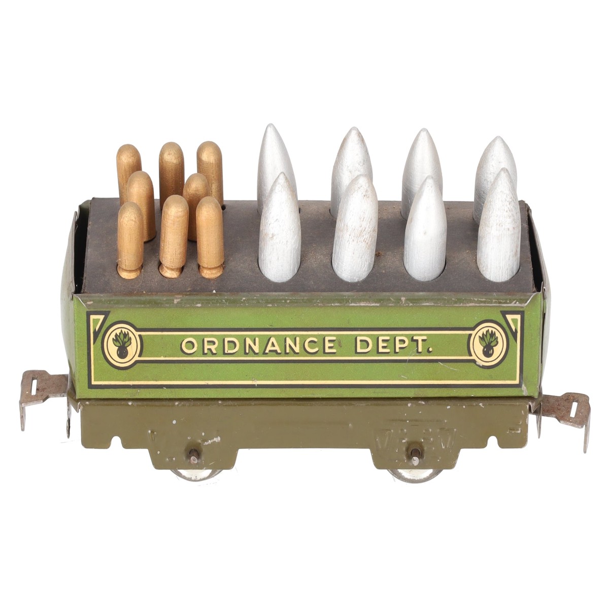 Marx 2552M Vintage O Gauge "Ordnance Dept" Gondola w/ Shell Load VG