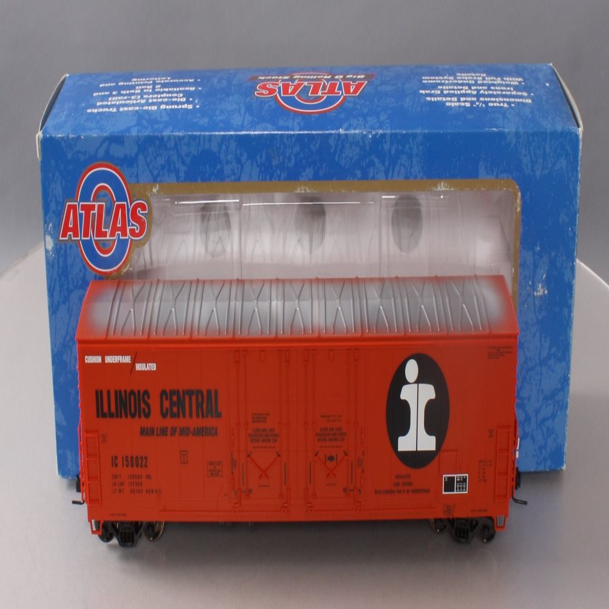 Atlas 7512-2 O Scale Illinois Central 53' Double-Plug Door Box Car (2-Rail) LN/Box