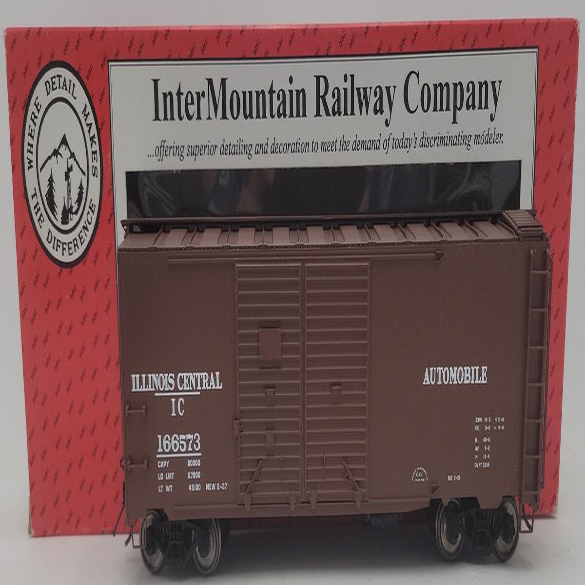 InterMountain 25213S-01 O Illinois Central 1937 A.A.R. 40' Double Door Boxcar EX/Box