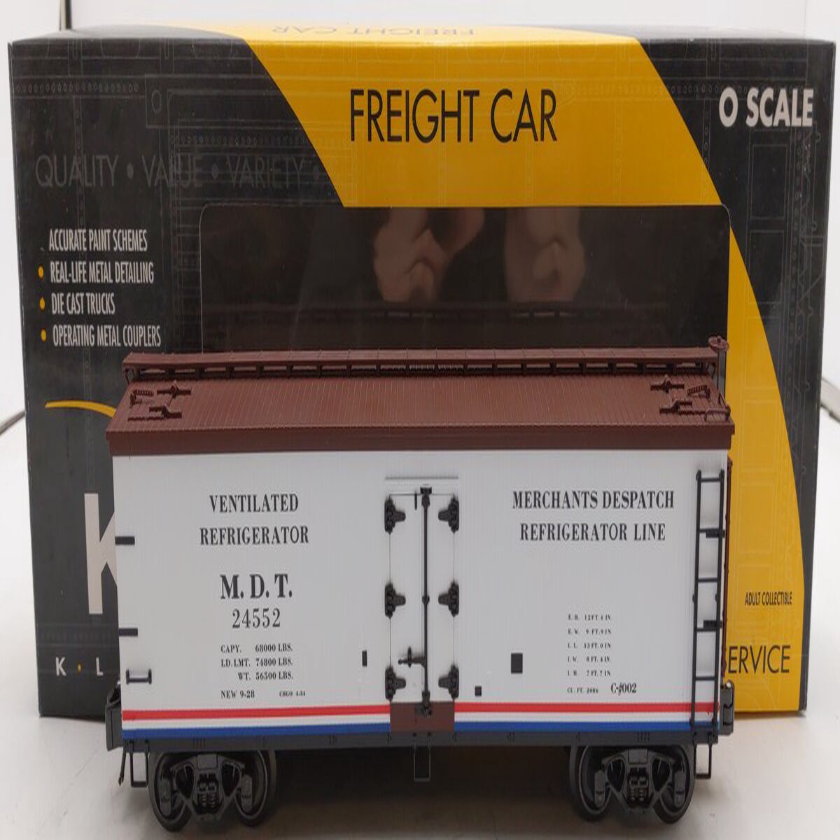 K-Line K742-80333 O Gauge Merchants Despatch Refrigerator Car #24552 LN/Box