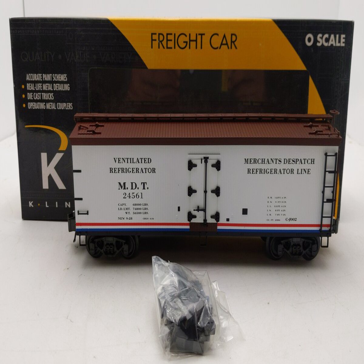 K-Line K742-8034 O Gauge Merchants Despatch Refrigerator Car #24561 LN/Box