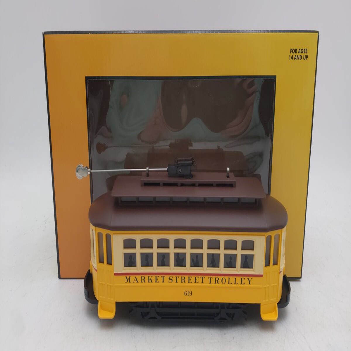 MTH 30-5141 Market Street Trolley Bump-n-Go Trolley Electric Locomotive #619 EX/Box