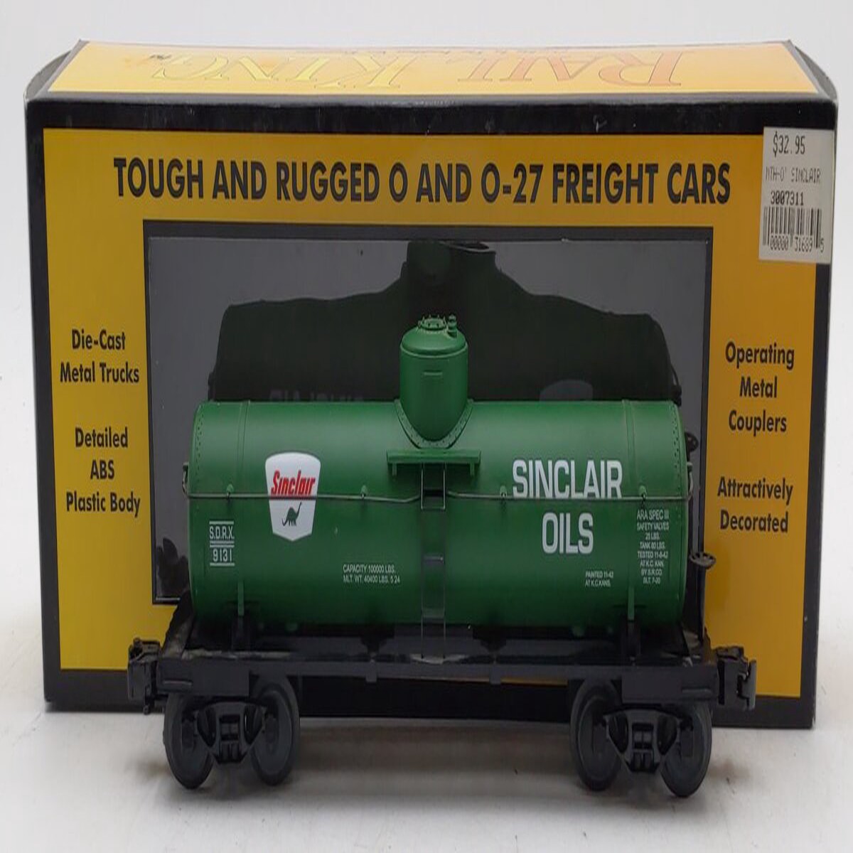 MTH 30-7311 O Gauge Sinclair Single Dome Tank Car #9131 LN/Box