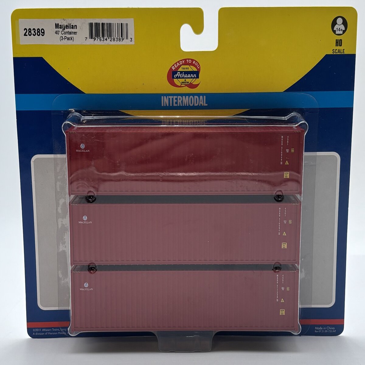 Athearn 28389 HO Magellan RTR 40' Corrugated Container (Pack of 3)