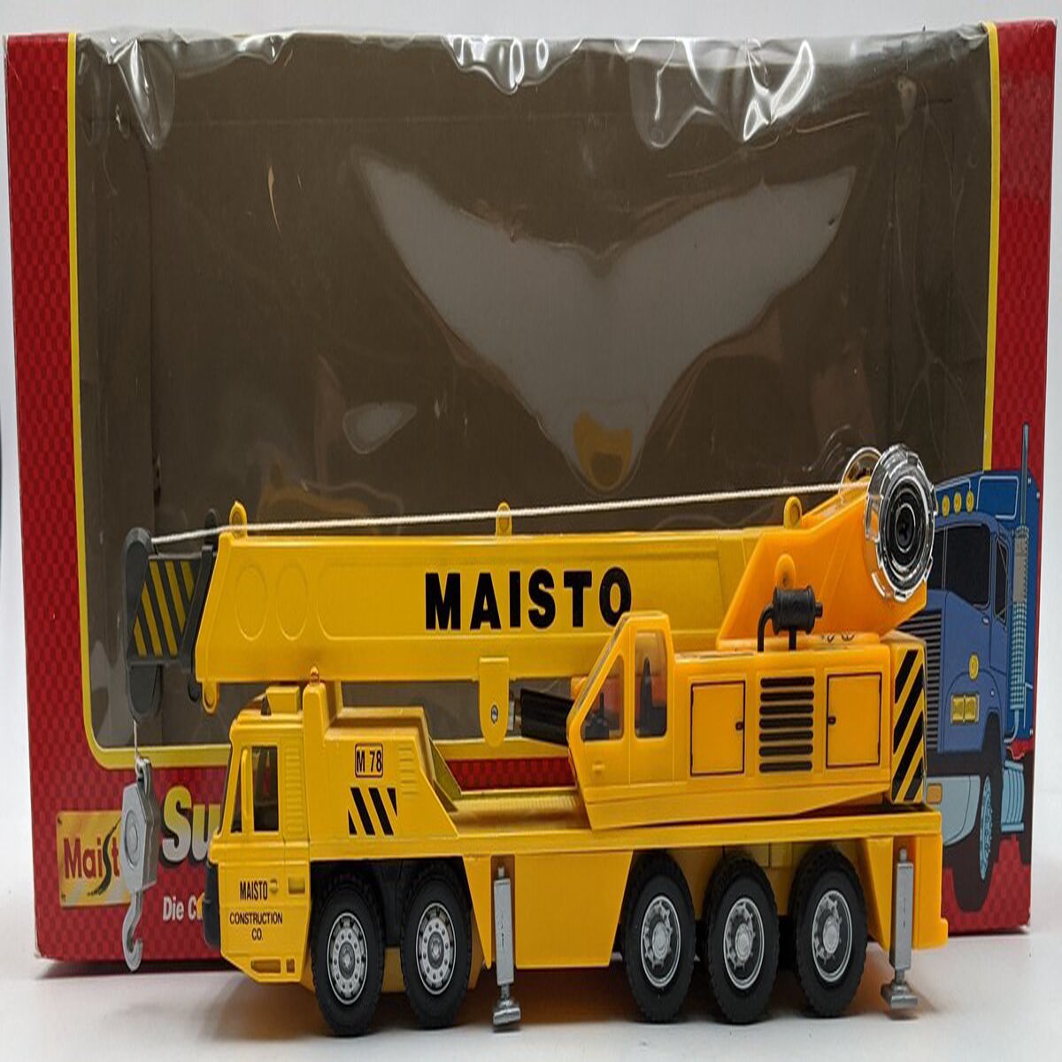 Maisto 21050 Powerline Powerful Yellow Tractor Trailer Crane Truck Motorized
