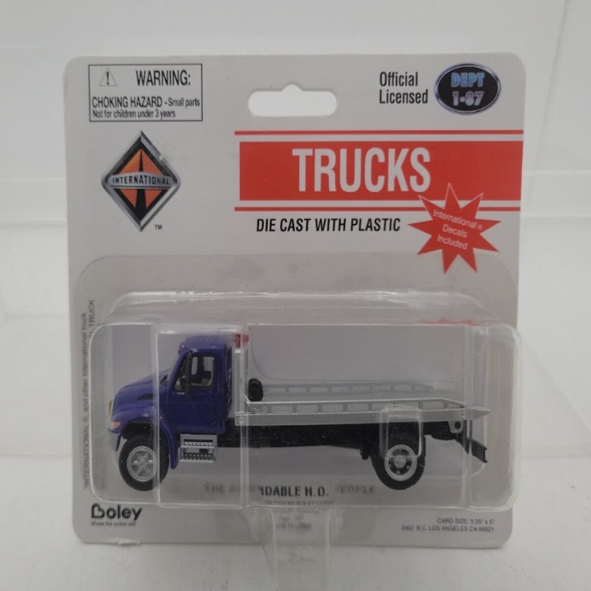 Boley 4112-28 HO Scale Dept 1-87 Purple/Gray International Rollback Tow Truck