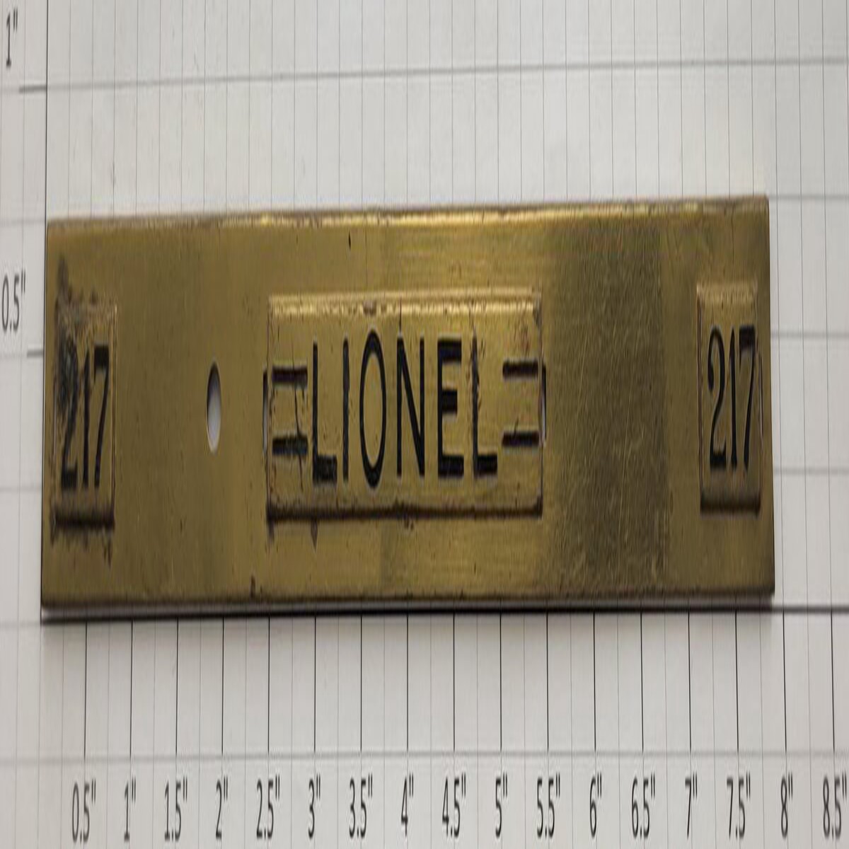 Lionel 217-10X Standard Gauge Brass Caboose Nameplate Insert