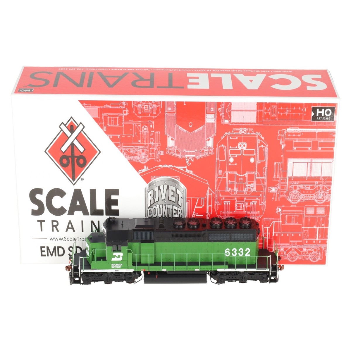 Scale Trains SXT40751 HO Burlington Northern EMD SD40-2 Diesel Locomotive #6332 EX/Box