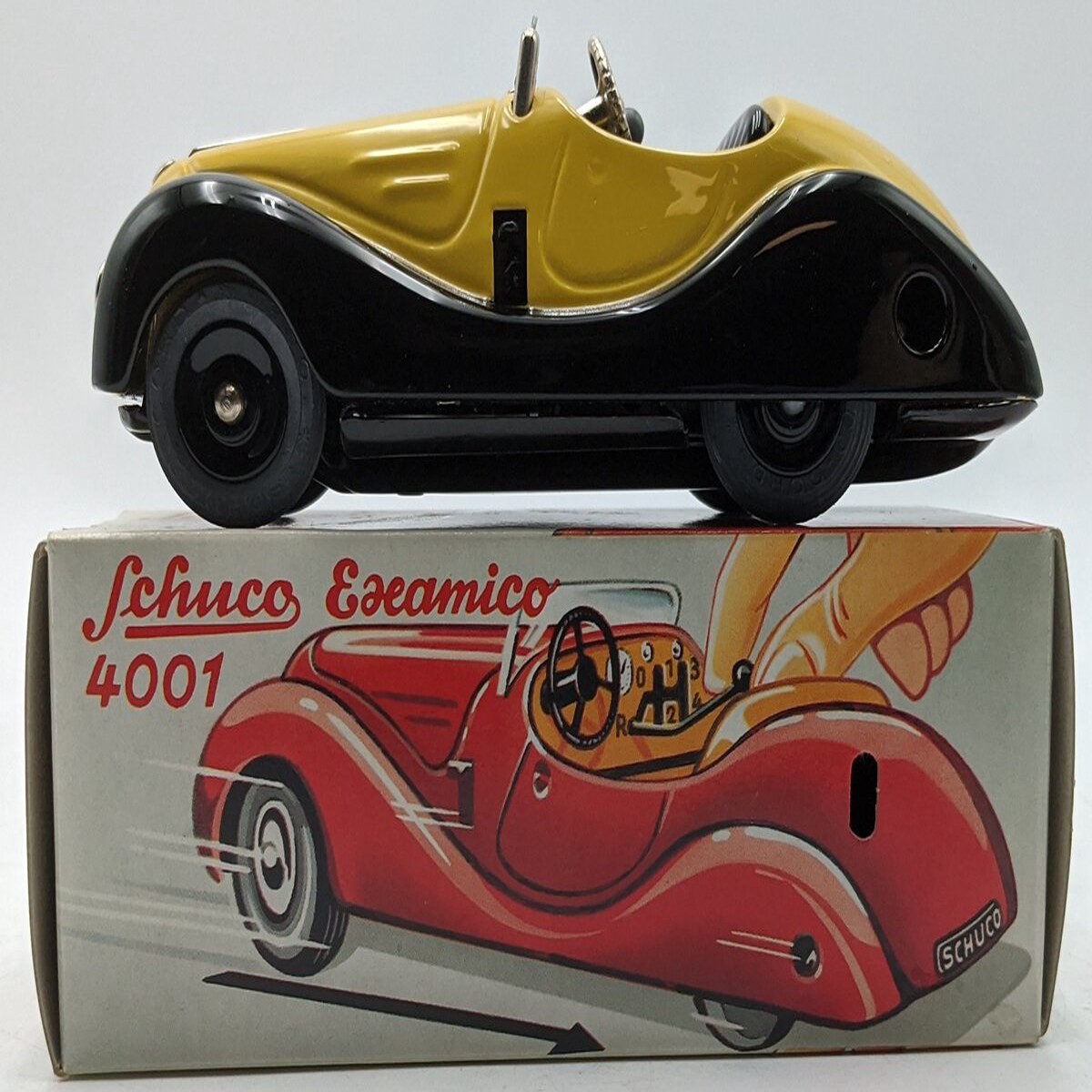 Schuco 4001 Diecast Examico Vintage Wind Up Toy Car VG/Box