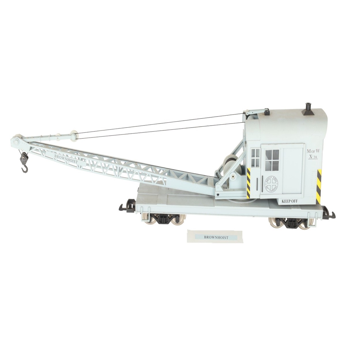 USA Trains 1860 G Maintenance of Way 25-Ton Crane Car Gray w/Metal Wheels EX