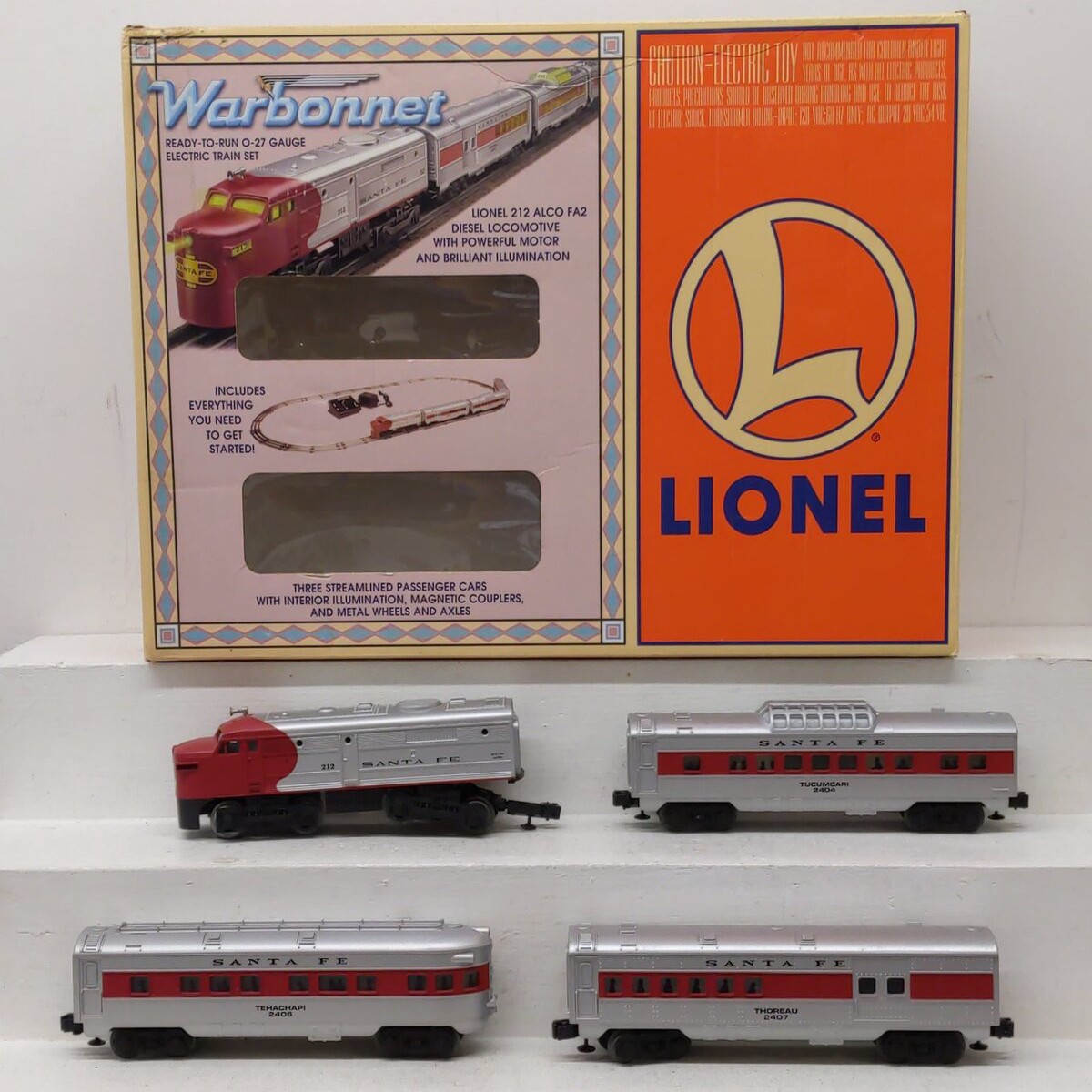 Lionel 6-11929 Santa Fe Warbonnet O Gauge Diesel Passenger Train Set EX/Box