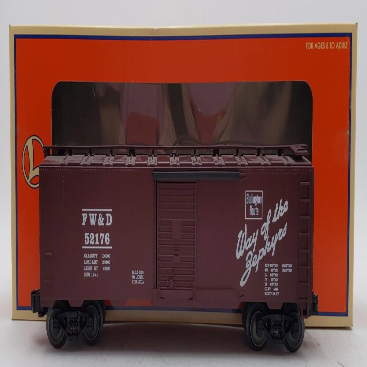 Lionel 6-52176 O Gauge FW&D Burlington "Way of the Zephyrs" Boxcar #52176 LN/Box