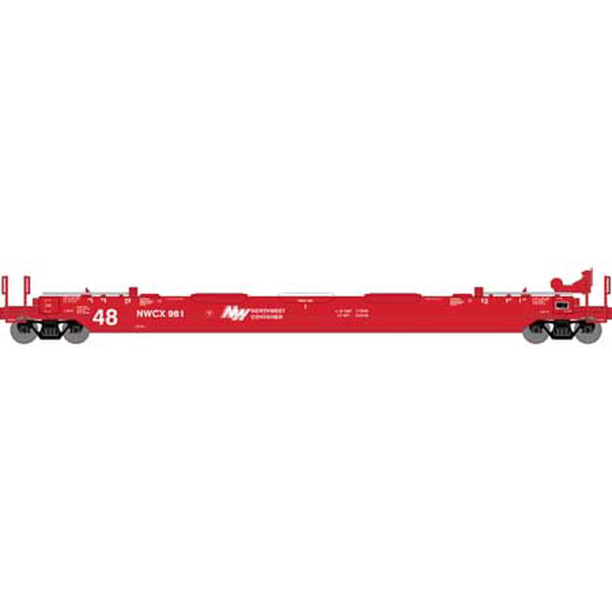 Athearn 7435 HO NWCX RTR 48' Husky Stack Well Car #981 LN/Box