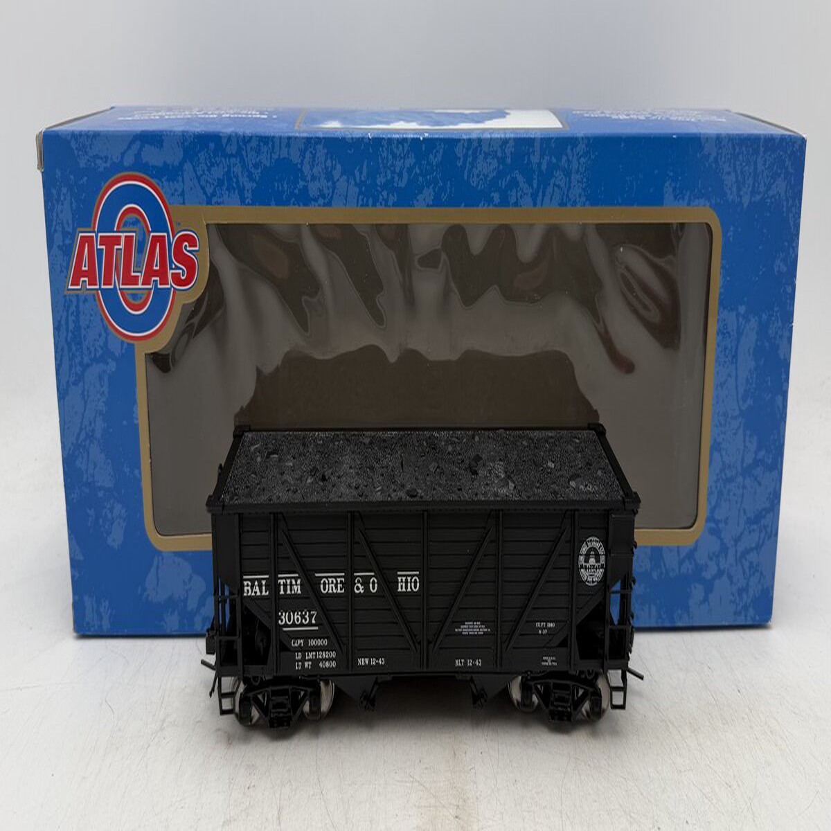Atlas 7421-6 O Baltimore & Ohio 50 Ton War Emergency Hopper Car #30637 (2 Rail) EX/Box