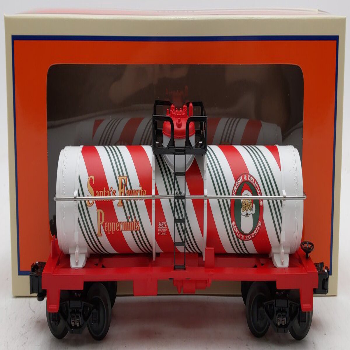 Lionel 6-84377 O Gauge Christmas Peppermint Tank Car LN/Box