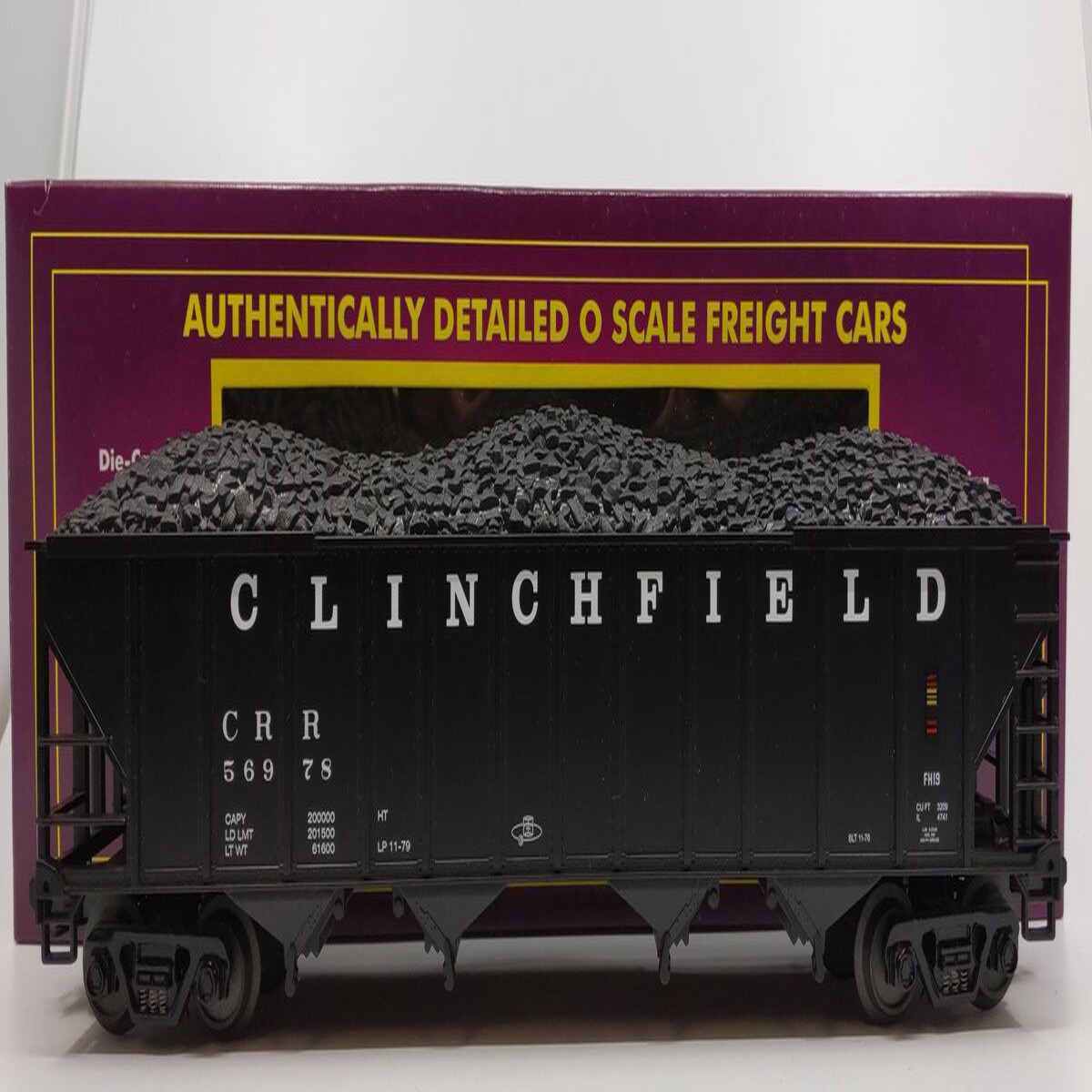 MTH 20-97499 Clinchfield 4-Bay Hopper w/Coal Load #56978 LN/Box