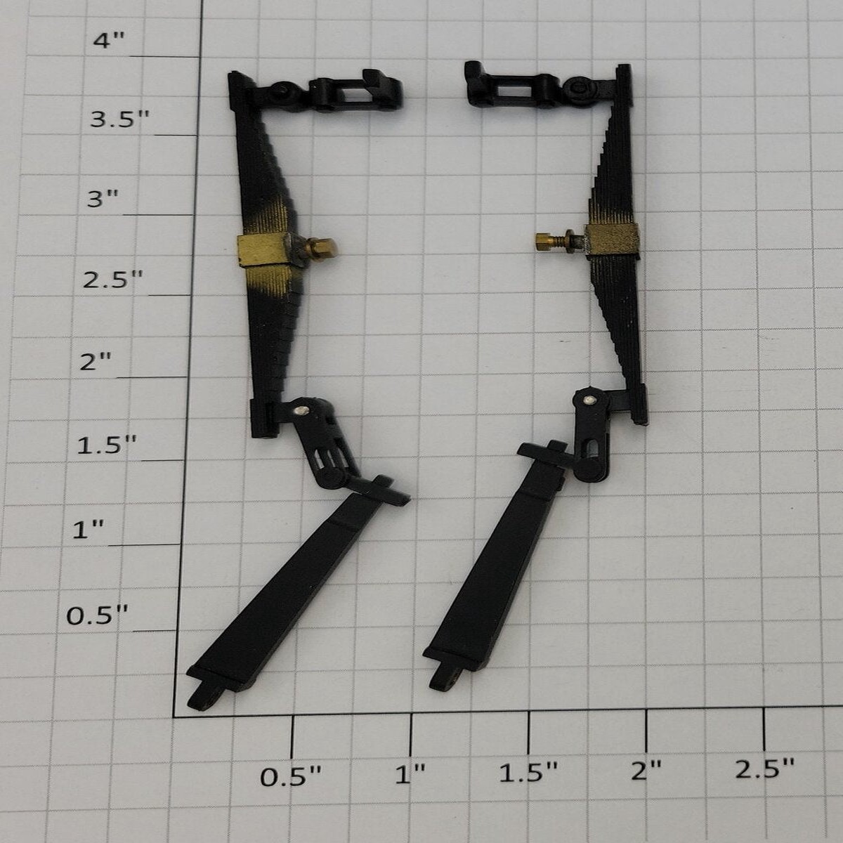 Acme 0804-08 O Scale 2-Rail Brass Leaf Spring Linkage Assembly (Set of 2)