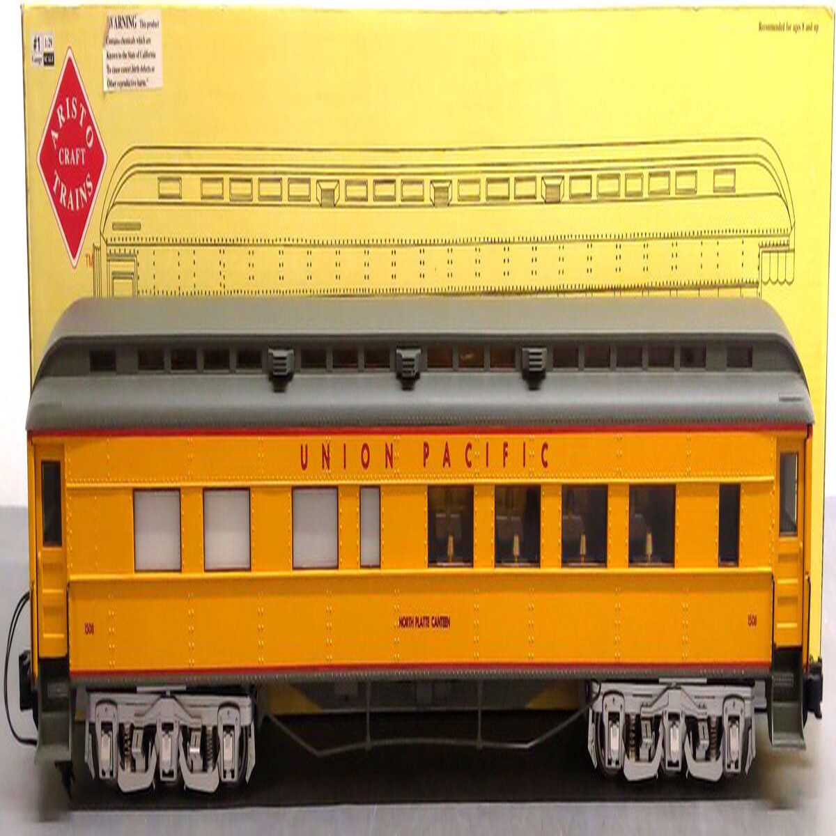 Aristo-Craft 31508 G Scale Union Pacific Heavyweight Diner Car (Metal Wheels) EX/Box