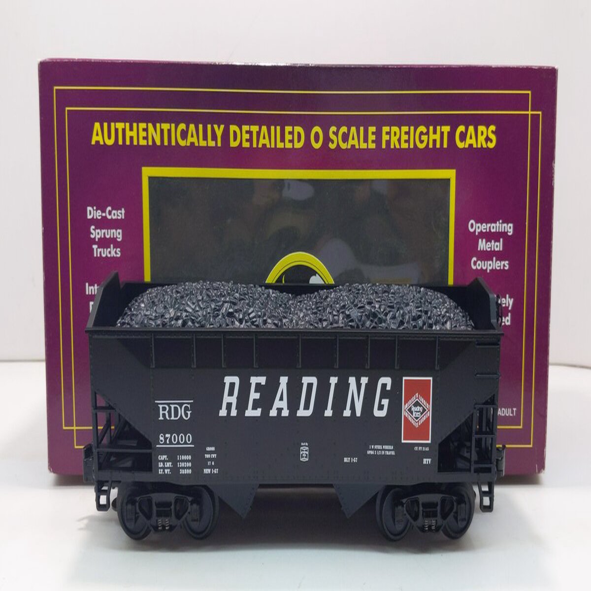 MTH 20-97450 O Reading Hopper #87000 LN/Box