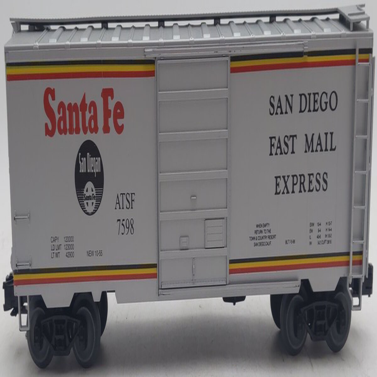 Weaver 7598 O Gauge ATSF San Diego PS-1 40' Boxcar #7598 (3Rail) EX
