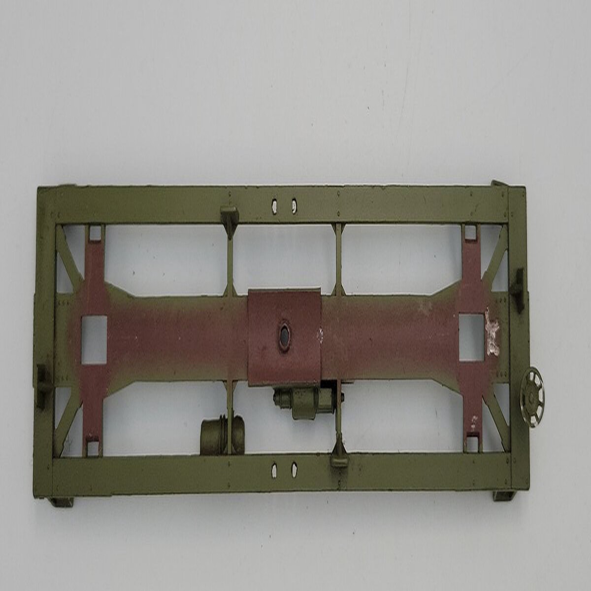 Lionel 27781-058 Repainted Army Green Plastic Tank Car Frame w/ Brake Wheel