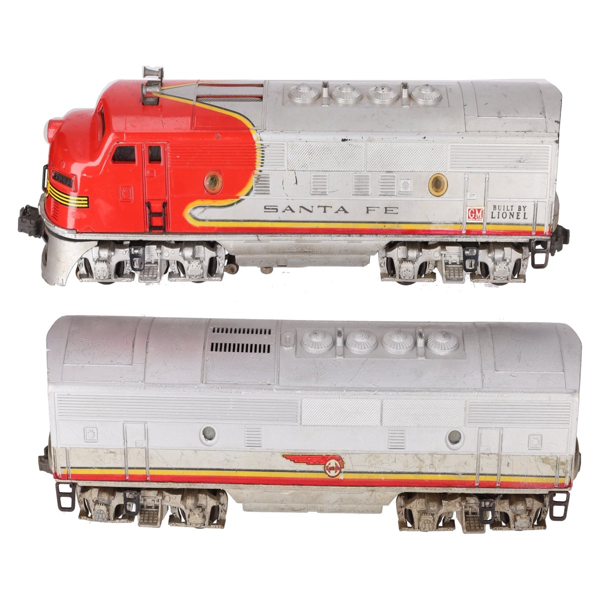 Lionel 2343 Vintage O Santa Fe F3 AB Diesel Locomotive Set VG