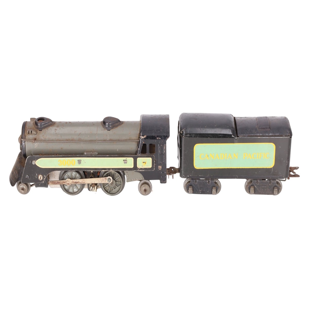 Marx 3000 Vintage O Canadian Pacific 2-4-2 Steam Locomotive with Tender VG