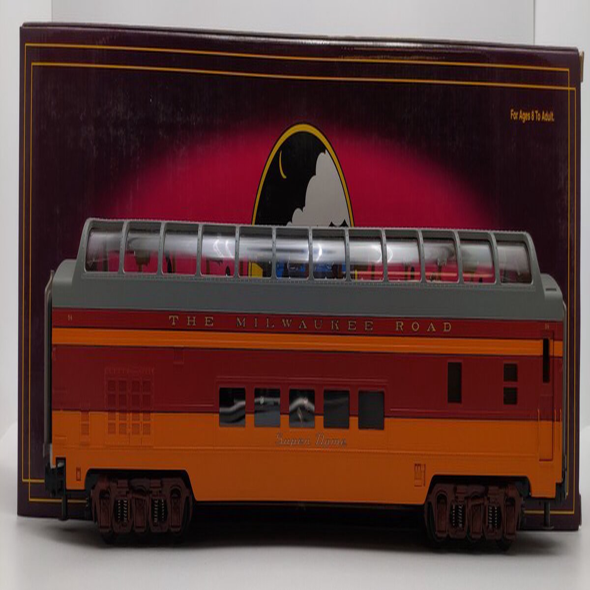 MTH 20-6772 O Gauge Custom Milwaukee Road Vista Dome Car/Box