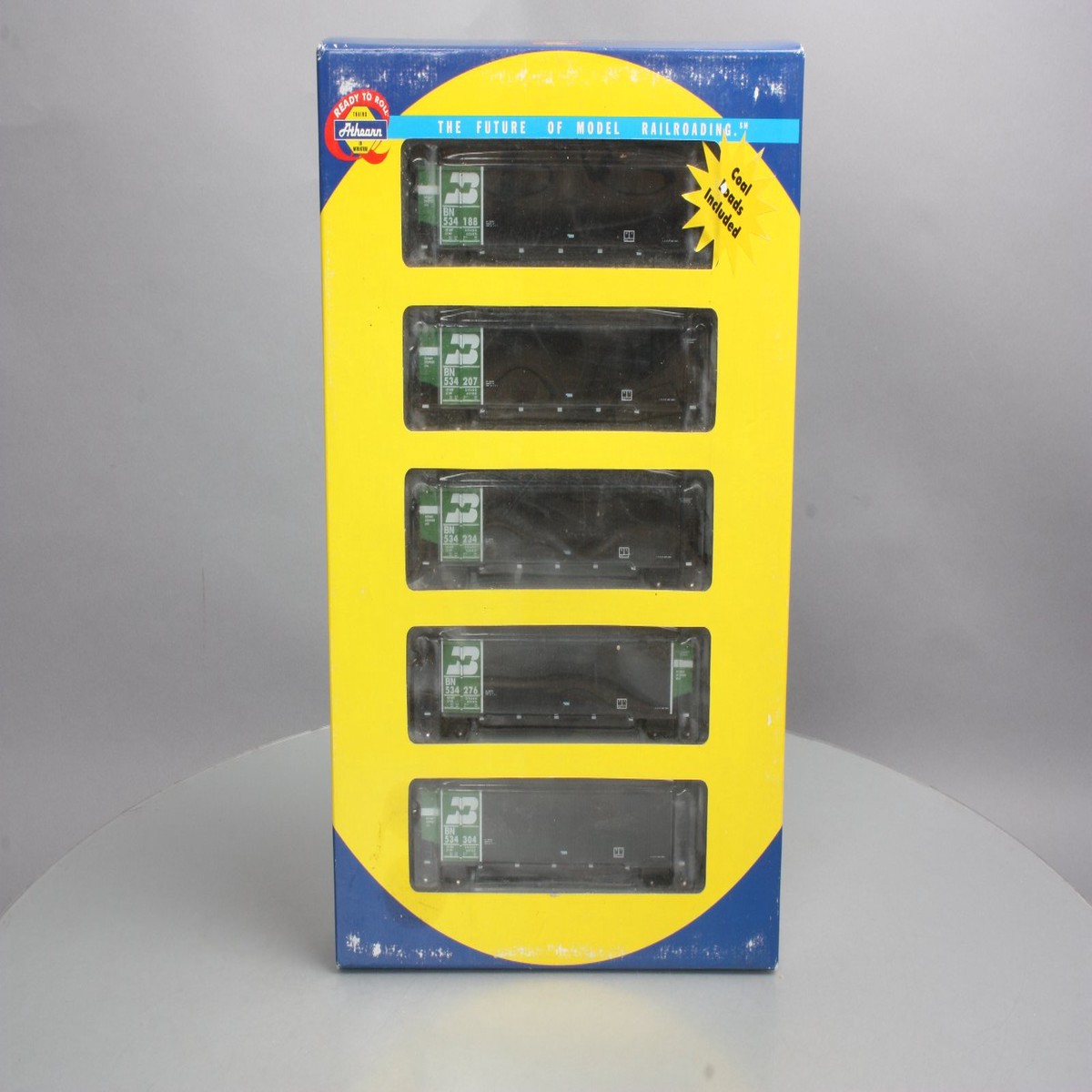 Athearn 93025 HO Scale Burlington Northern #1 BethGon Coalporter 5-Car Set LN/Box