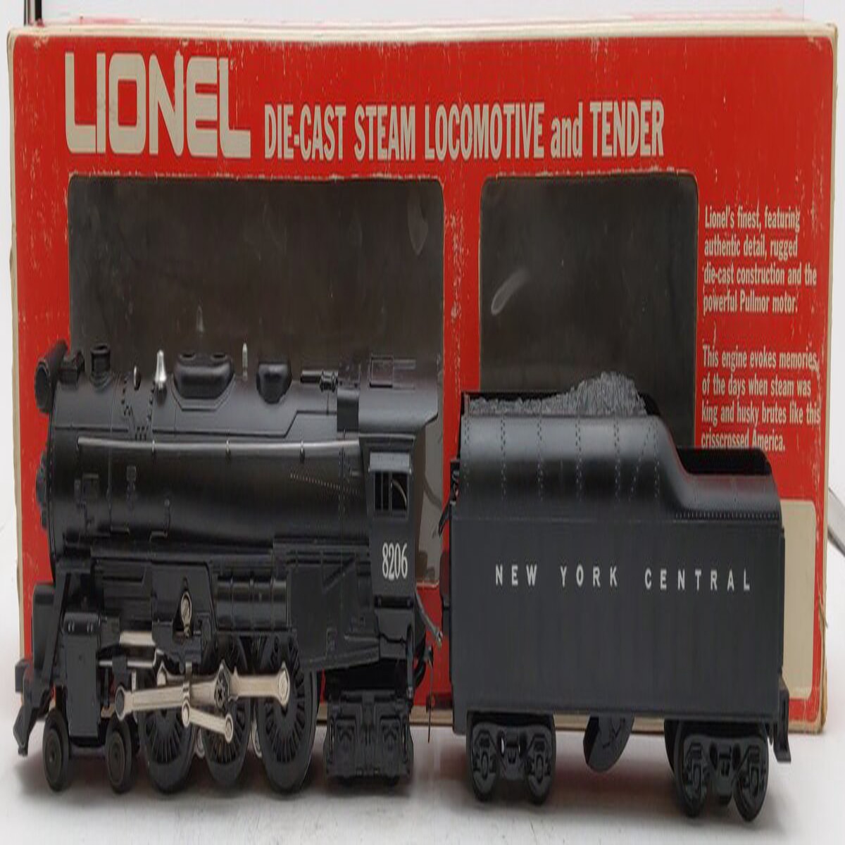Lionel 6-8206 O Gauge New York Central 4-6-4 Steam Locomotive & Tender EX/Box
