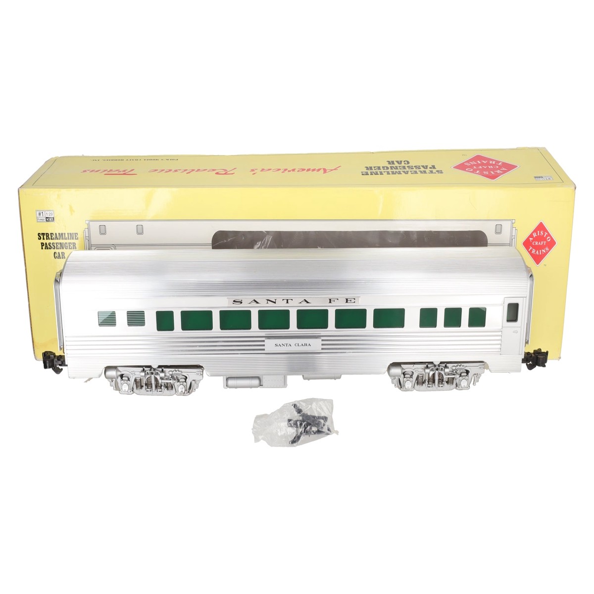 Aristo-Craft 32505 G ATSF "Santa Clara" Streamlined Diner Car - Metal Wheels EX/Box