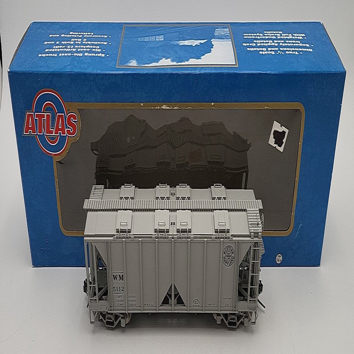 Atlas 9359-3 O Scale Western Maryland Hopper Car #5112 2-Rail LN/Box