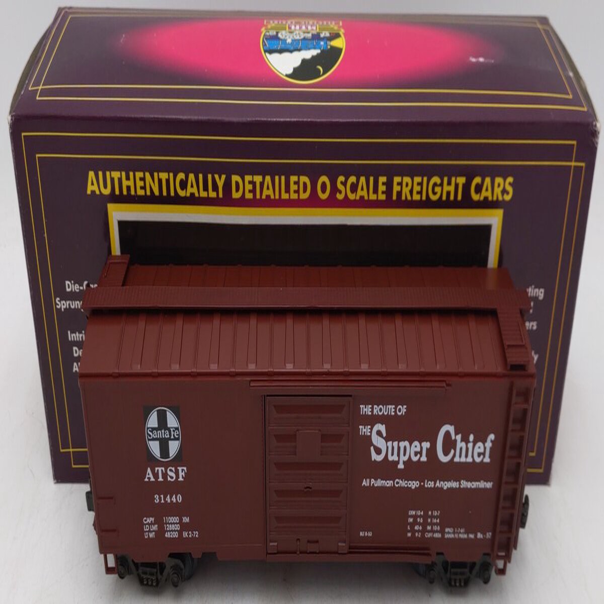 MTH 20-9303 O Gauge Santa Fe "Super Chief" Boxcar #31440 EX/Box
