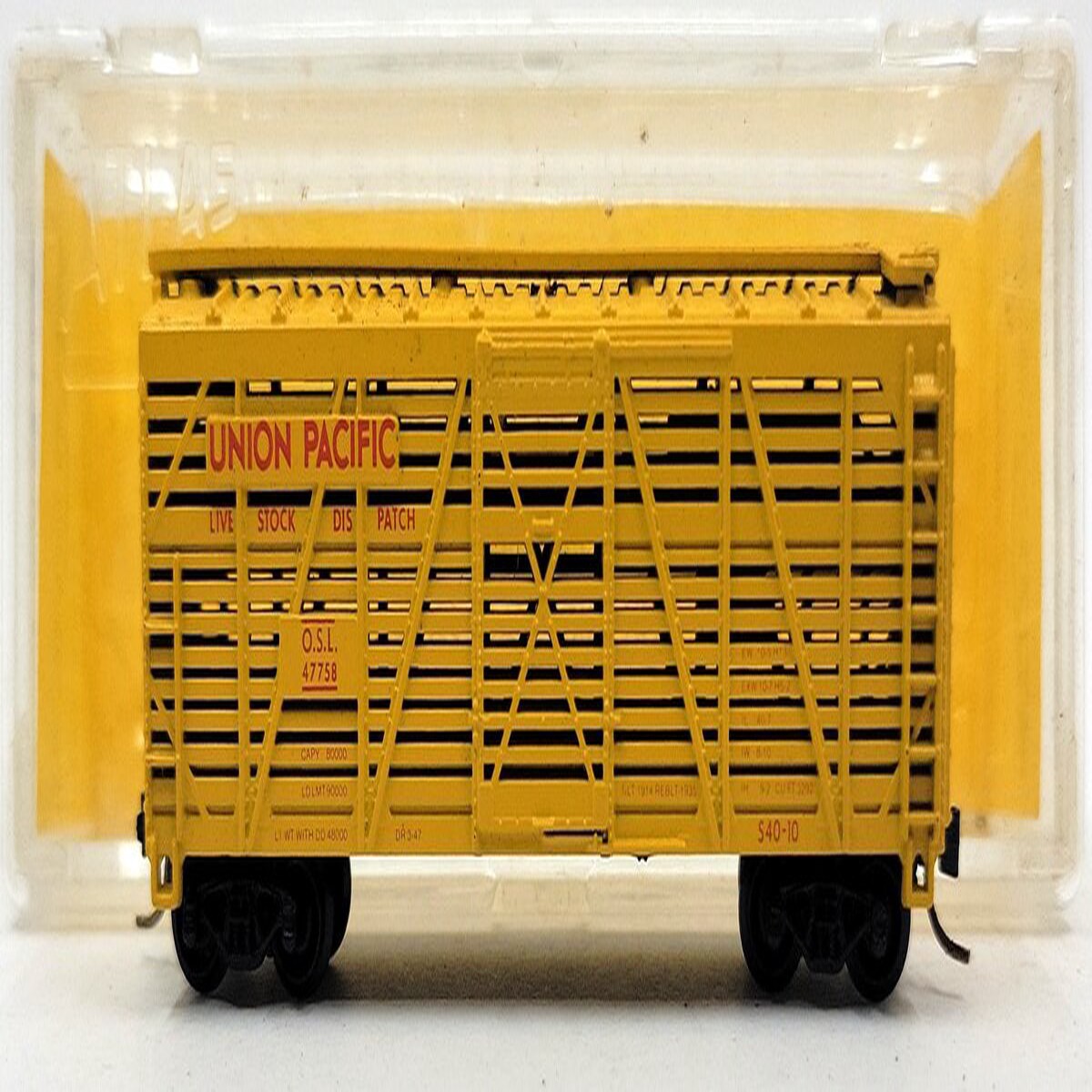 Atlas 3525 N Scale Union Pacific 40' Stock Car #47758 LN/Box